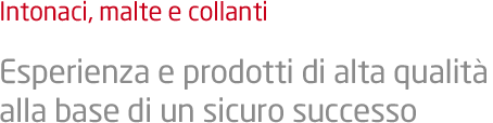 Intonaci malte e collanti